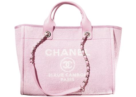 chanel small tote with pink liner